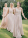 One Shoulder Chiffon Long Cheap Bridesmaid Dresses Online, WG273