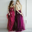 A-Line Spaghetti Straps Dark Red Bridesmaid Dresses with Sequins, QB0808