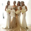 Mermaid Bateau Sleeveless Long Cheap White Satin Bridesmaid Dresses Online, QB0133