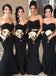 Sweetheart Black Mermaid Cheap Long Bridesmaid Dresses Online, WG244