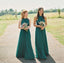 Cheap Halter Green Custom Chiffon Long Bridesmaid Dresses, WG221