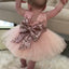 Ball Gown Scoop Pink Tulle Flower Girl Dresses with Lace Sequins Bow Knot, QB0081