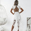 Sexy  V-Neck Short Sleeves White Lace High Low Cheap Homecoming Dresses, QB0075