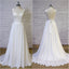 Cheap Backless V Neck Lace Straps Simple Beach Wedding Dresses, WD325