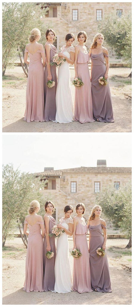 Chiffon Mimsatched Cheap Long Bridesmaid Dresses Online, WG204