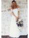 Off Shoulder Casual Cheap Ivory Lace Wedding Dresses Online, WD361