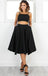 Simple Two Pieces Black Short Homecoming Dresses 2018, CM505