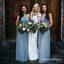 Elegant Sky Blue Long Chiffon Affordable Bridesmaid Dresses, QB0743