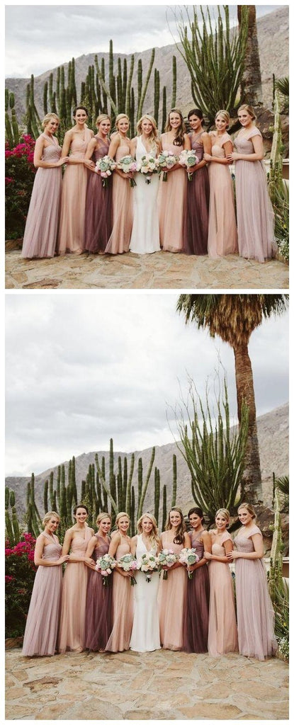 Convertiable Cheap Long Tulle Bridesmaid Dresses Online, WG206