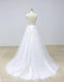 Elegant Backless Lace V Neck Tulle A-line Cheap Wedding Dresses Online, WD390