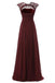 Open Back See Through Burgundy Lace Cheap Long Bridesmaid Dresses Online, WG295