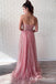 Sparkling A-line Pink  Sweetheart Long Cheap Prom Dresses, QB0763