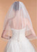 Shinning Tulle Double Layer Short Wedding Veil With Beading ,WV0124