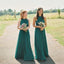 Cheap Halter Green Custom Chiffon Long Bridesmaid Dresses, WG221