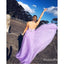 Lavender Halter Long Cheap Tulle Prom Dresses With Lace and Beaded, QB0546