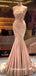 Gorgeous Satin Sparkly Beads Strapless Mermaid Evening Gowns Prom Dresses , QBP009