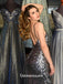 Sexy Silver Sequins Spahgetti Straps Backless Mermaid Evening Gowns Prom Dresses , QBP014