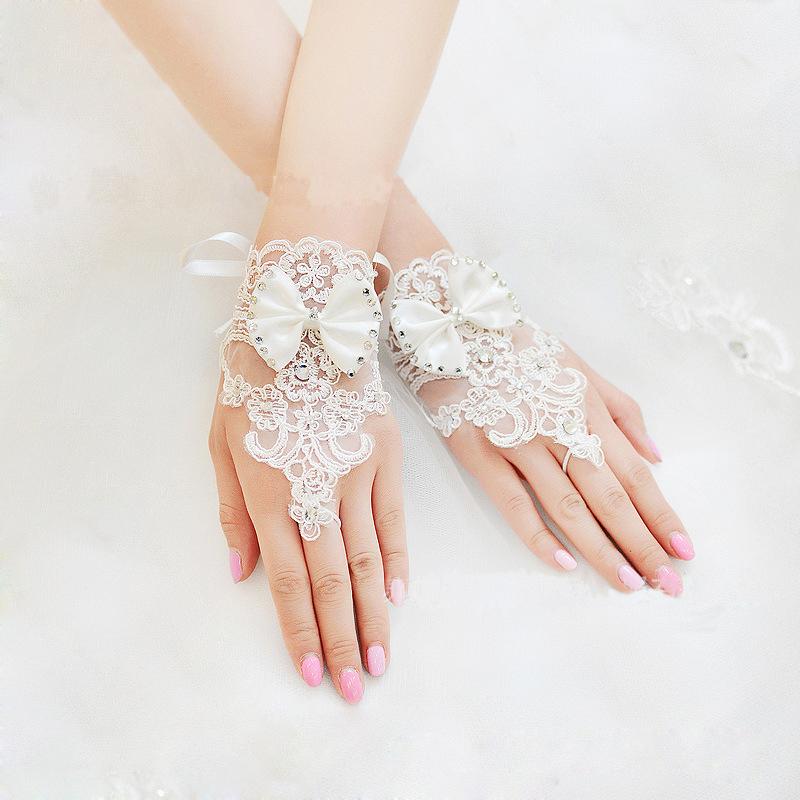 White Bridal Lace Wedding Gloves,Bridal Fingerless Lace Wedding Gloves,Bridal Accessories, TYP0566