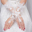 Light Ivory Beaded Wedding Gloves, Bridal Lace Gloves, Floral Appliques Is For Sale, TYP0571