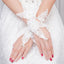 White Bridal Gloves, Wedding Gloves Adorned With Pearls And Lace Flowers, TYP0558