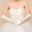 Bridal Black Gloves, Bridal Gloves, White Satin Long Full Finger Bridal Gloves, Wedding Gloves, Wedding Accessory, TYP0553