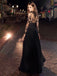 A Line Black Prom Dress Modest Beautiful Cheap Lace Long Prom Dresses, QB0788