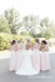 Mismatched Pink Chiffon Cheap Long A Line Bridesmaid Dresses, QB0647