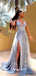 Spaghetti Straps Stars Tulle A-line Slits Backless Evening Gowns Prom Dresses, WGP232