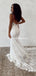 Charming V-neck Lace Mermaid Long Cheap Wedding Dresses, WDS0049