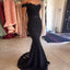 Mermaid Off-Shoulder Backless Long Cheap Lace & Satin Prom Bridesmaid Dresses Online, QB0116