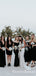 Mismatched Black Double Fdy Long Cheap Bridesmaid Dresses, BDS0087