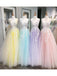 Blush Pink Lace Applique Ball Gown Long Ball Gowns Short Prom Dresses, QB0298