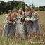 Newest Mismatched Charming Grey Chiffon A-line Long Cheap Wedding Party Bridesmaid Dresses, BDS0010