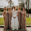 Sexy Deep V-neck Sleeveless Charming Simple Long Cheap Wedding Party Bridesmaid Dresses, QB0949