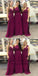 Cheap Mismatched Plum Custom Long Bridesmaid Dresses, WG231