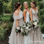 Mismatched Grey Chiffon A-line Long Cheap Bridesmaid Dresses Online, BDS0081