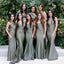 Mismatched Long Cheap Mermaid Bridesmaid Dresses, BDS0111