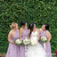 Charming One Shoulder Lilac Chiffon A-line Long Floor-Length Cheap Bridesmaid Dresses, BDS0029