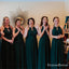 Charming Dark Green Chiffon A-line Long Cheap Bridesmaid Dresses Online, BDS0082