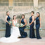 Charming Halter Backless Navy Elastic Silk Long Cheap Bridesmaid Dresses, BDS0056