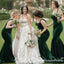 Elegant Spaghetti Strap Green Velvet Mermaid Long Cheap Bridesmaid Dresses, BDS0054