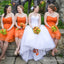 Charming Sweetheart Orange Chiffon A-line Short Cheap Bridesmaid Dresses, BDS0019