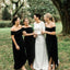 Off-The-Shoulder Green Velvet Long Cheap Bridesmaid Dresses, BDS0120