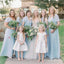 Mismatched Light Blue Chiffon A-line Long Cheap Floor-Length Bridesmaid Dresses, BDS0030