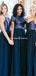 Cheap Mismatched Navy Sequin Custom Long Bridesmaid Dresses, WG232