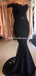 Mermaid Off-Shoulder Backless Long Cheap Lace & Satin Prom Bridesmaid Dresses Online, QB0116