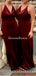 Elegant Halter-Strap Burgundy Velvet A-line Long Cheap Bridesmaid Dresses, BDS0084