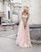 Beautiful Sweetheart Long Cheap Blush Pink Prom Dresses With Applique, QB0656