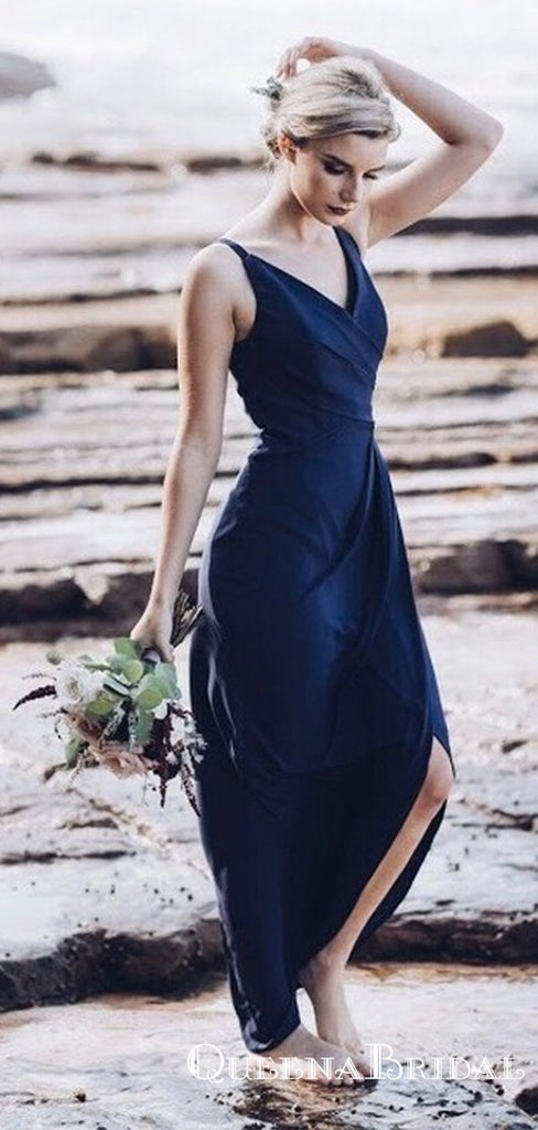 Mismatched Gorgeous Navy Blue Long Cheap Bridesmaid Dresses, QB0878