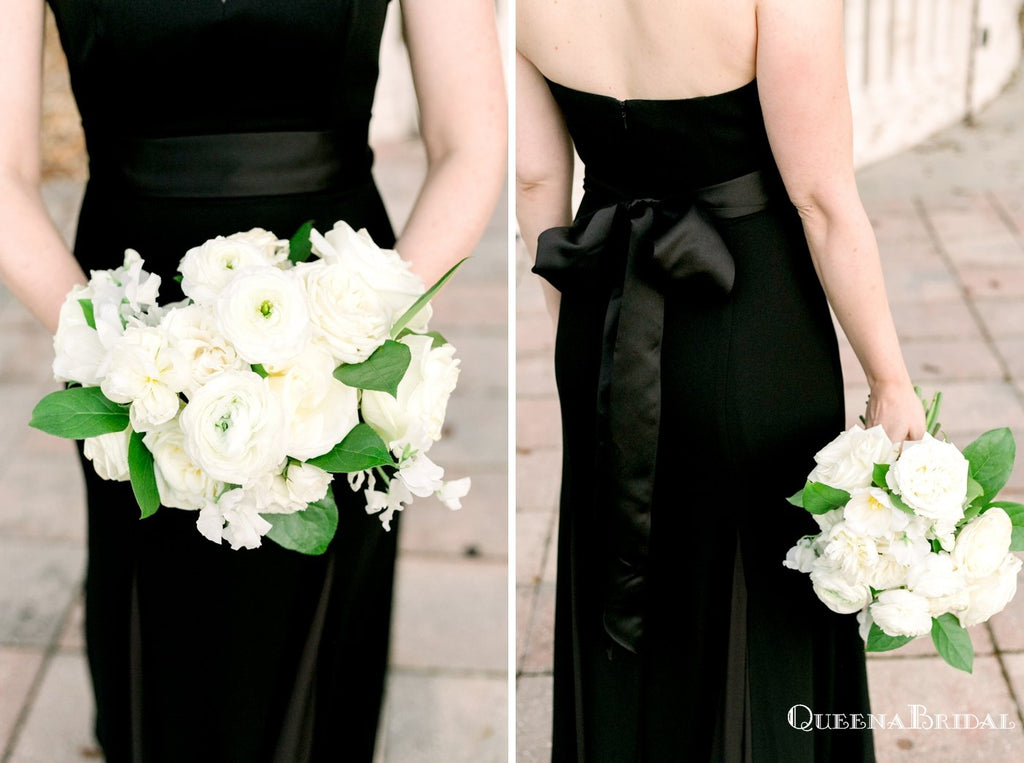 New Arrival Strapless Black Long Cheap Charming Bridesmaid Dresses Online, BDS0061